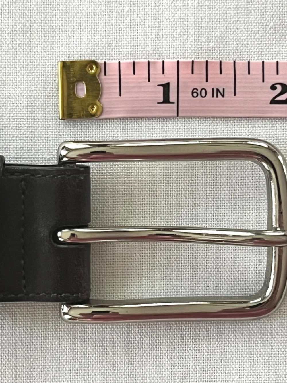 COACH Men's Leather belt, 36/90, dark brown/silver